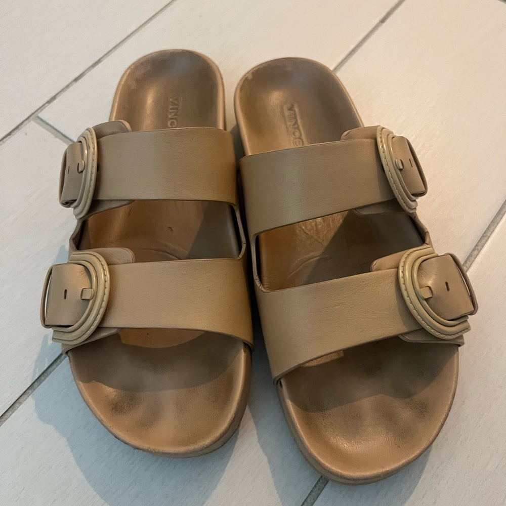 Vince Tan Double Strap Sandals